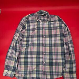 Arrow Men’s Plaid Button-Down Shirt Medium Long Sleeve Multicolor Casual Classic